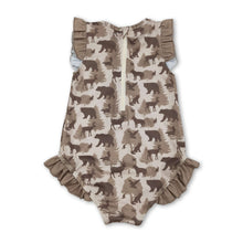 Load image into Gallery viewer, Ruffle deer duck dog bear hunting baby girls swimsuit