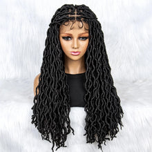 Load image into Gallery viewer, Knotless Box Braided Wig with Curly Ends &amp; Baby Hair | Synthetic Lace Front Wig for Black Women