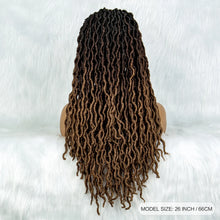 Load image into Gallery viewer, Knotless Box Braided Wig with Curly Ends &amp; Baby Hair | Synthetic Lace Front Wig for Black Women