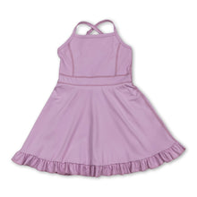 Load image into Gallery viewer, Light pink straps ruffle kids girls summer athletic dress