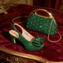 Load image into Gallery viewer, Latest Peep-Toe High Heel and Bag Set EDS40