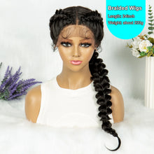 Load image into Gallery viewer, 13x4 Lace Front Braided Wig | Kinky Curly Ends | Synthetic Africa Wig with Baby Hair for Black Women
