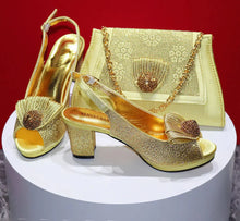 Load image into Gallery viewer, Latest Peep Toe Shoes Matching Bag Set For Wedding Party ED432