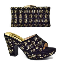 Load image into Gallery viewer, Italian Shoes and Bag Matching Set with Rhinestone
