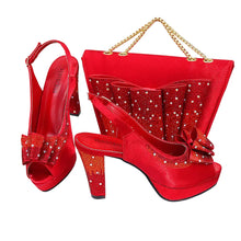 Load image into Gallery viewer, High Quality Thin Heels Ladies Shoes Matching Bag Set YT6543
