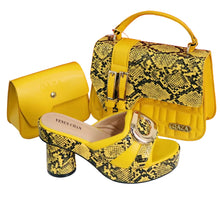 Load image into Gallery viewer, Elegant Ladies High Heels Peep Toe Shoes with Bag Set HYRE654