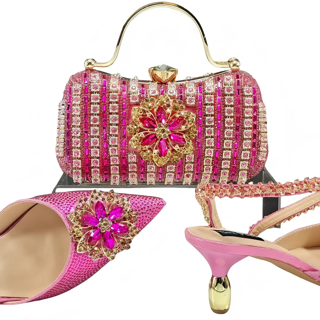 Lastest Italian Ladies Shoes with Matching Bag Set HKK1-62