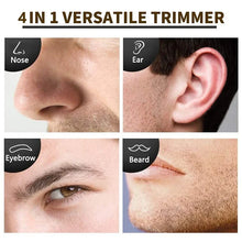 Load image into Gallery viewer, 4-in-1 Rechargeable Nose &amp; Ear Trimmer for Men, Beard &amp; Eyebrow Groomer with Washable Heads