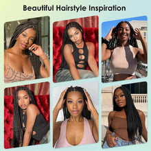 Load image into Gallery viewer, 36" Knotless Box Braided Lace Front Wig | Baby Hair | Synthetic Braids for Black Women