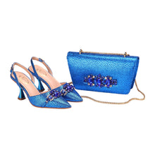 Load image into Gallery viewer, Women's Shoes and Bag Set with Pointed Toe EDN349