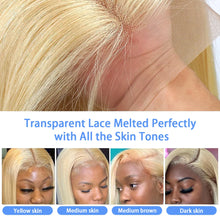 Load image into Gallery viewer, 220% Density 613 Honey Blonde Straight Short Bob Wig Brazilian Hair 13x4 Lace Front Human Hair Wig Pre Plucked with Baby Hair