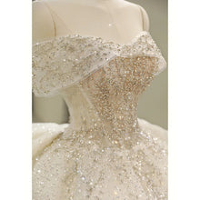 Load image into Gallery viewer, Exquisite White Wedding Dress Boat Neck EDL451