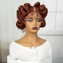 Load image into Gallery viewer, Ginger Full Lace Handmade Bantu &amp; Dreadlock Braided Wig with Baby Hair | Synthetic Braided Wig for Black Women