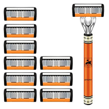 Load image into Gallery viewer, 6-Layer Stainless Steel Safety Razor Set for Men - Replaceable Blade Head, Manual Shaving