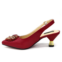 Load image into Gallery viewer, Women's Crystal Pointed High Heels Shoe Bag Set