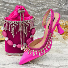 Load image into Gallery viewer, Latest Women Heels Shoes and Bags Set - ED-67
