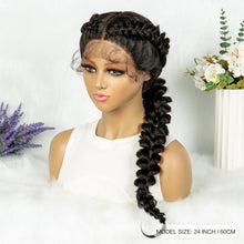 Load image into Gallery viewer, 13x4 Lace Front Braided Wig | Kinky Curly Ends | Synthetic Africa Wig with Baby Hair for Black Women