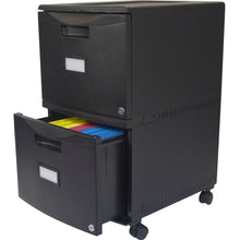Load image into Gallery viewer, Black 2-Drawer Locking Letter/Legal size File Cabinet with Casters/Wheels