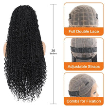 Load image into Gallery viewer, 36" Double Lace Front Box Braided Wig | Cornrow Twist | Baby Hair | Synthetic Braids for Black Women