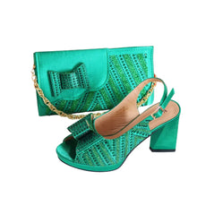 Load image into Gallery viewer, Super Heels Peep Toe Ladies Shoes with Bag Set