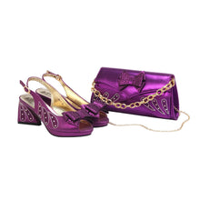 Load image into Gallery viewer, Women's Shoes and Bag Set Peep Toe EDN101