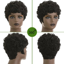 Load image into Gallery viewer, hort Pixie Wigs for Black Women Short Black Curly Pixie Wigs Synthetic Hair Wigs for Black Women Natural Wavy Black Pixie *China