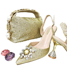 Load image into Gallery viewer, Women's Shoes and Bag Set with Shinning Crystal EDL435