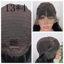 Load image into Gallery viewer, Long Straight 13X4 Lace Frontal Wig Black Color Synthetic Wigs For Black Women Preplucked With Baby Hair Bleach Knots Glueless