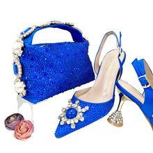 Load image into Gallery viewer, Women's Shoes and Bag Set with Shinning Crystal EDL435