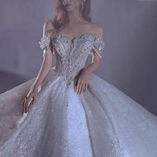 Load image into Gallery viewer, Gorgeous Diamond Wedding Dress EDL101