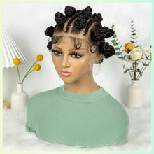 Load image into Gallery viewer, Short Bantu Knot Braided Wig | Full Lace | Synthetic Hair | Baby Hairs | Cute Braids for Black Women