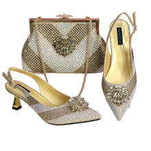 Load image into Gallery viewer, New Rhinestone Shoe &amp; Bag Set HGT321