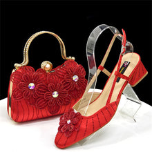 Load image into Gallery viewer, Italian Fashion Women's Elegant Heels &amp; Clutch Bag Set EDS317