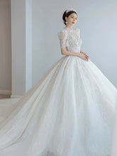 Load image into Gallery viewer, Luxury White Wedding Dress With Beads EDW151