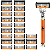 Load image into Gallery viewer, 6-Layer Stainless Steel Safety Razor Set for Men - Replaceable Blade Head, Manual Shaving