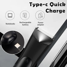 Load image into Gallery viewer, Men's Groin &amp; Body Hair Trimmer Electric Wet and Dry Shaver with Stainless Steel Blade and 2 Guard Combs