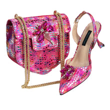 Load image into Gallery viewer, New Ladies Heels And Matching Bag Set EDNBG54