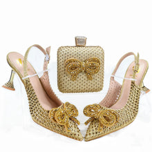 Load image into Gallery viewer, Italian gold Shoes And Bag Sets HTG1-9