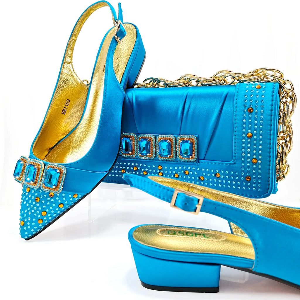 Lastest Italian Style Ladies Shoes with Matching Bag Set HMP1-9
