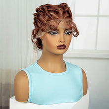 Load image into Gallery viewer, Ginger Full Lace Handmade Bantu &amp; Dreadlock Braided Wig with Baby Hair | Synthetic Braided Wig for Black Women