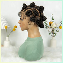 Load image into Gallery viewer, Short Bantu Knot Braided Wig | Full Lace | Synthetic Hair | Baby Hairs | Cute Braids for Black Women