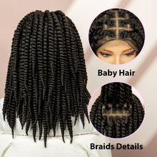 Load image into Gallery viewer, Twisted Braided Wig | Bob Twist Crochet Wig | Full Lace Braided Wig for Black Women | Kanekalon Hair