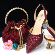 Load image into Gallery viewer, New Diamond Design Shoe and Bag Set