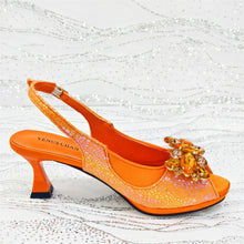 Load image into Gallery viewer, Elegant Rhinestone High-Heels Shoes &amp; Handbag Set NMG54