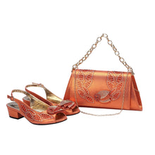 Load image into Gallery viewer, Elegant Low Heels Ladies Shoes And Bag Set - ED110