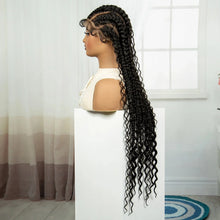 Load image into Gallery viewer, 34" Twisted Cornrow Full Lace Braided Wig | Baby Hair | Synthetic Lace Front Braids | Black Women