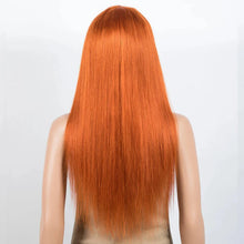 Load image into Gallery viewer, Dirty Pink Straight Human Hair Wig with Bangs | Full Machine Made Brazilian Remy for Women (Wear &amp; Go)