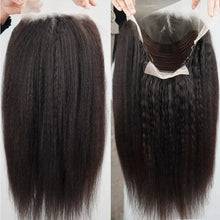 Load image into Gallery viewer, 13x6 Kinky Straight Full Lace Front Wig Human Hair Yaki Straight Lace Frontal Wig Brazilian Guleless Wig Pre Plucked For Women