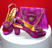Load image into Gallery viewer, Latest Peep Toe Shoes Matching Bag Set For Wedding Party ED432