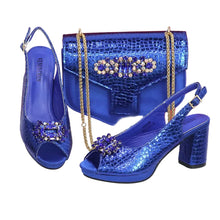Load image into Gallery viewer, Open Toe Women Heels Shoes And Bag Set GRT543